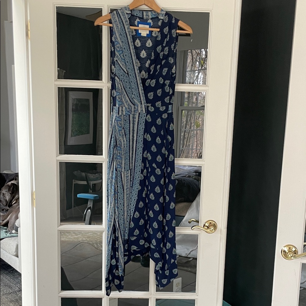 Anthropologie Maeve Blue Asymmetrical Dress